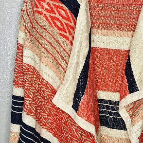 Tulle women’s Angora blend small abstract print multicolor open front cardigan - Picture 2 of 6